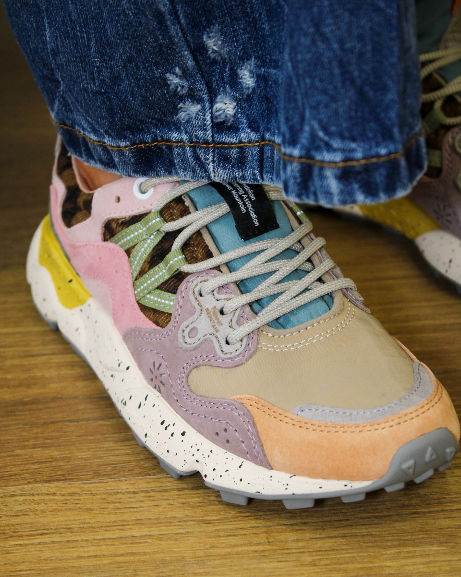 Sneakers Yamano 3 Woman - Light Mustard, Grey & Cipria - Flower Mountain - Gold Boutique