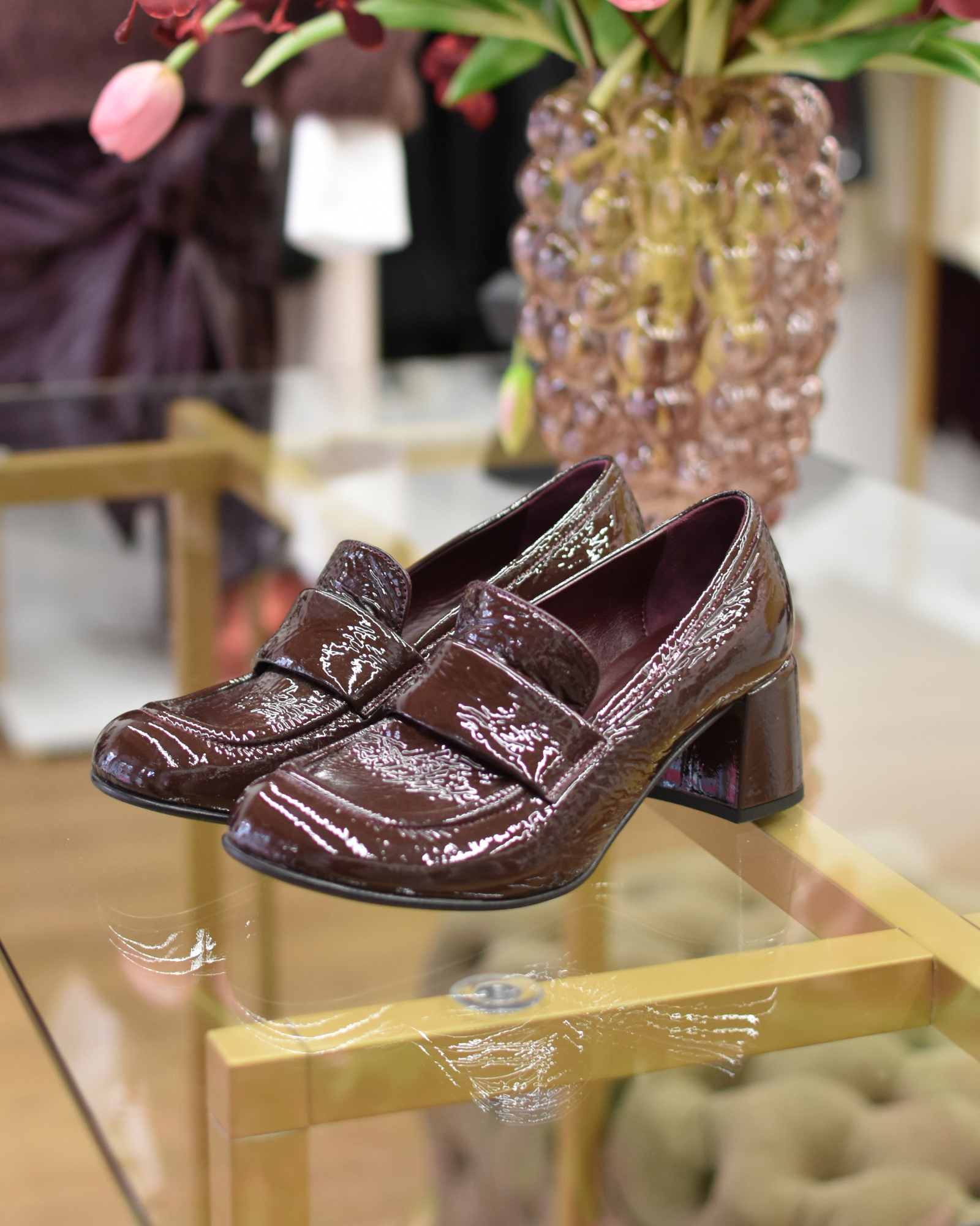 Décolleté in Vernice Granata Tacco 5 cm - Gold Boutique