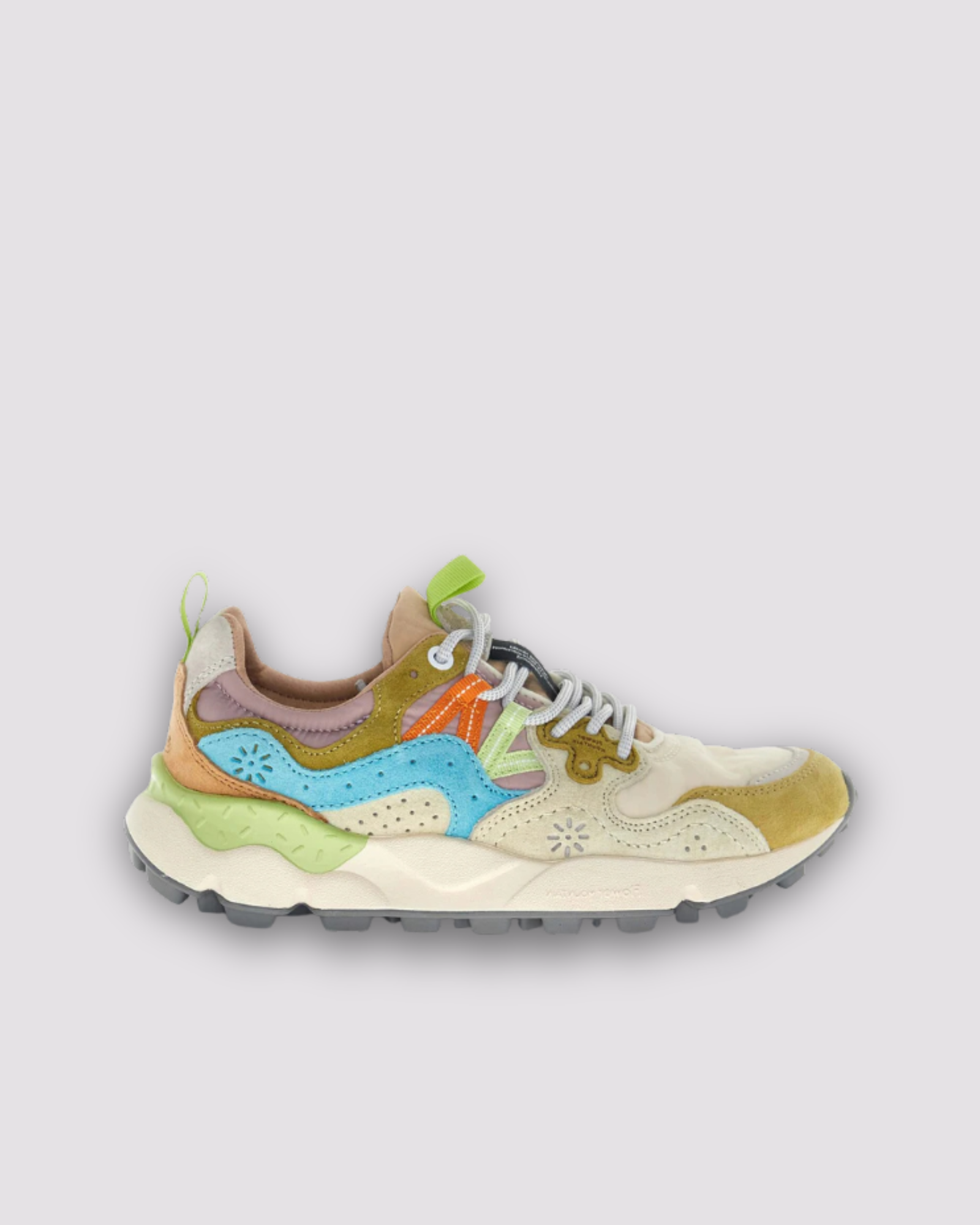 Sneakers Yamano 3 Woman Cream, Milk & Light Blue - Flower Mountain - Gold Boutique