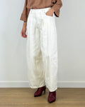 Jeans Balloon con Pince - Bianco Panna