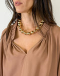 Collana Girocollo con Sfere e Poliedri - Oro | MEIMEIJ