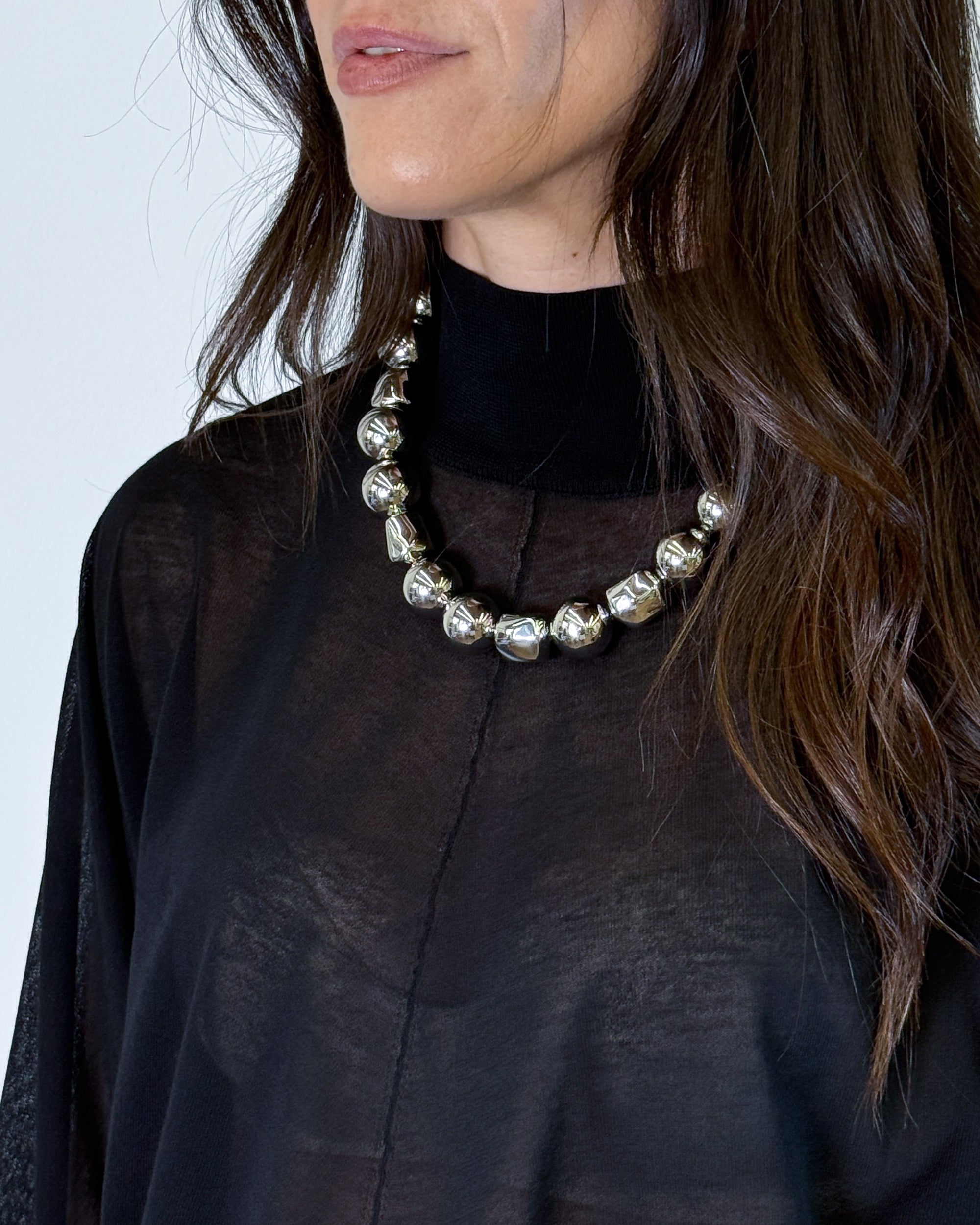 Collana Girocollo con Sfere e Poliedri - Argento | MEIMEIJ