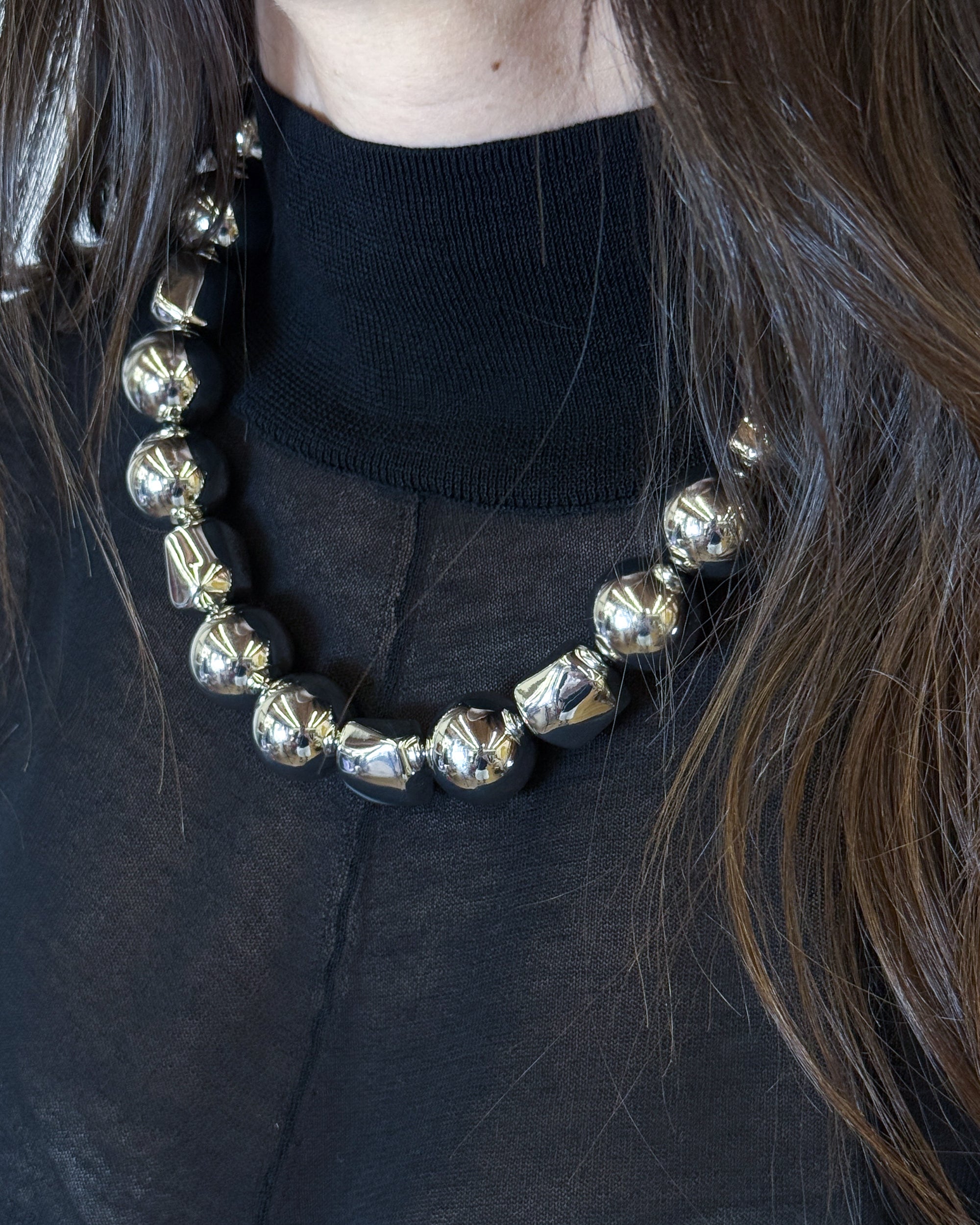 Collana Girocollo con Sfere e Poliedri - Argento | MEIMEIJ