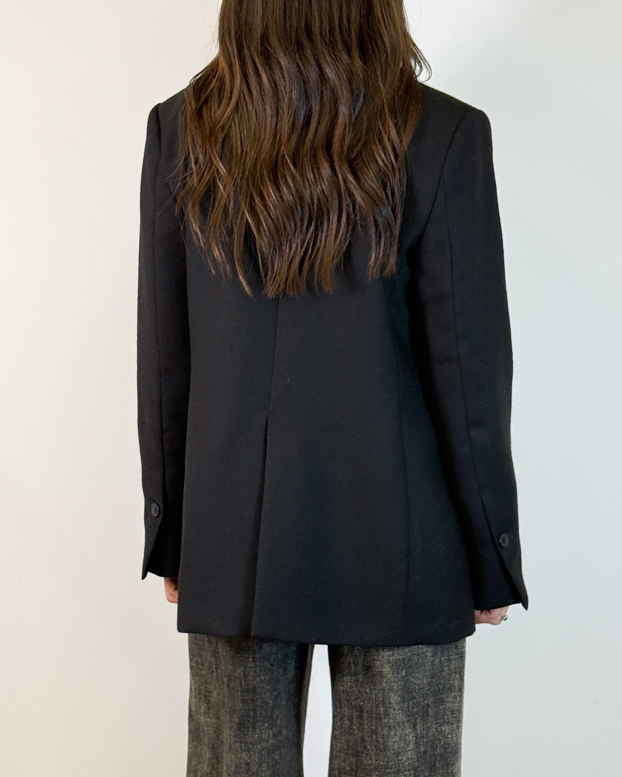 Blazer Sartoriale Monopetto in Pura Lana - Nero | Hanami D'Or