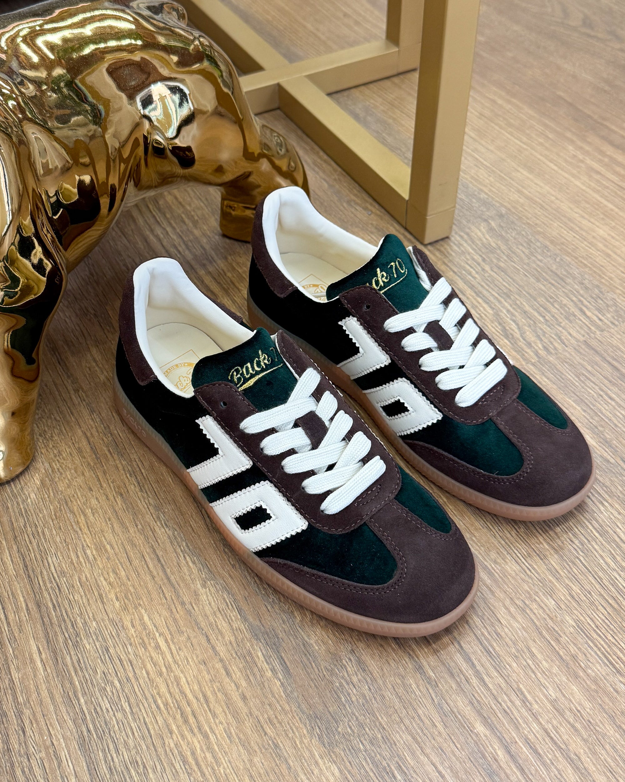 Sneaker Cloud in Velluto con Dettagli Scamosciati - Forest Butter | BACK 70