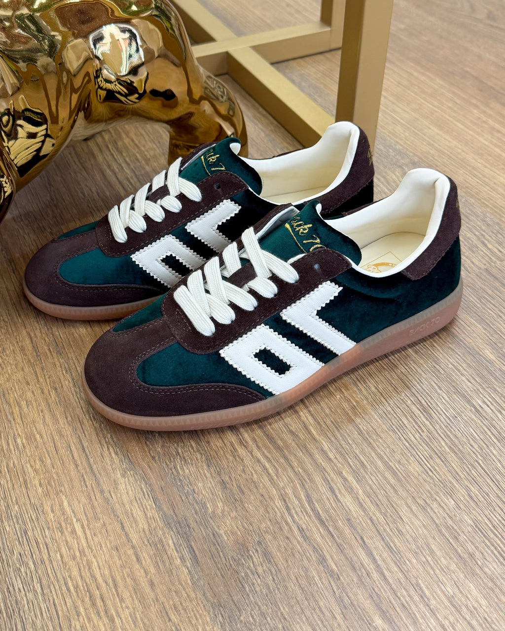 Sneaker Cloud in Velluto con Dettagli Scamosciati - Forest Butter | BACK 70