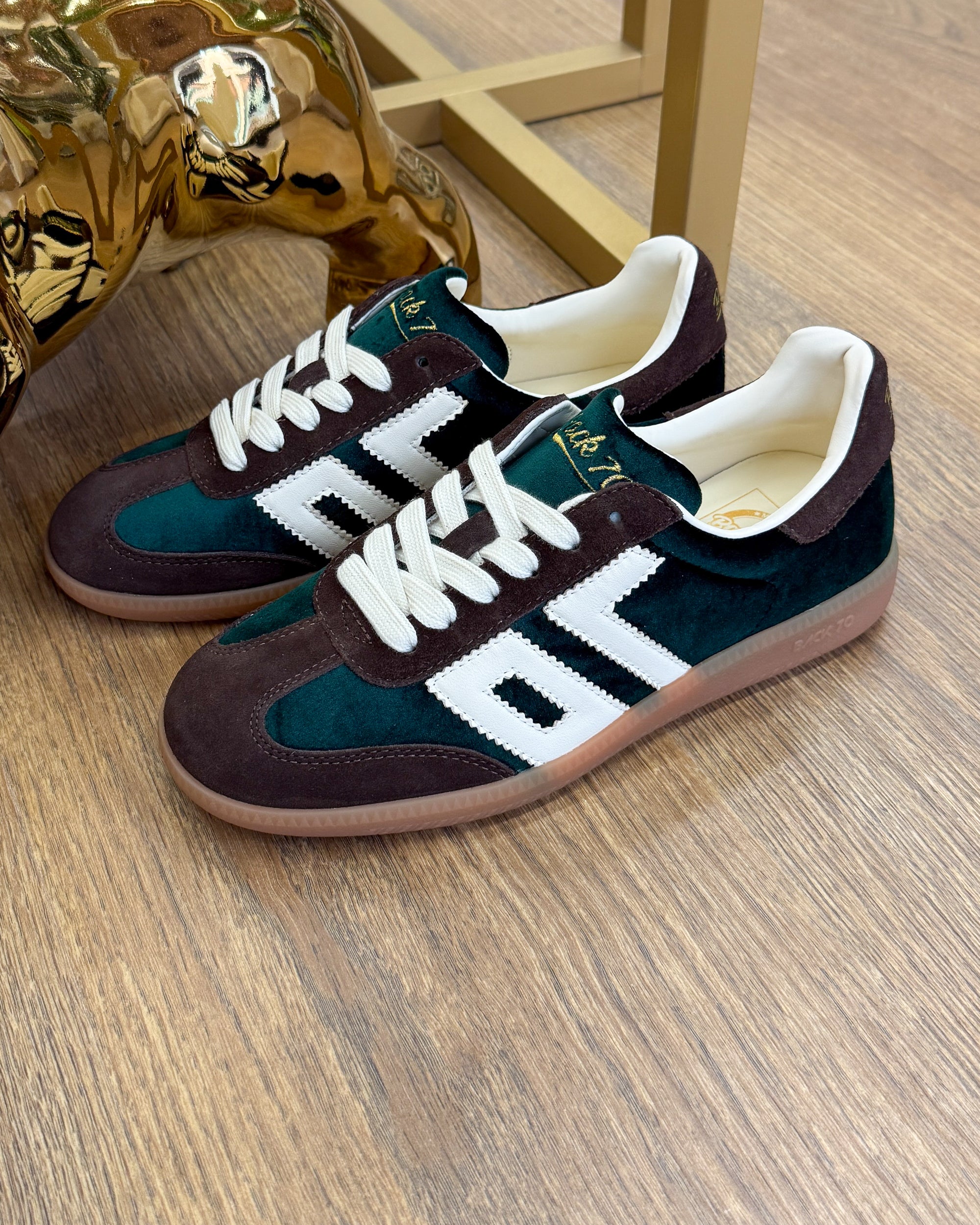 Sneaker Cloud in Velluto con Dettagli Scamosciati - Forest Butter | BACK 70