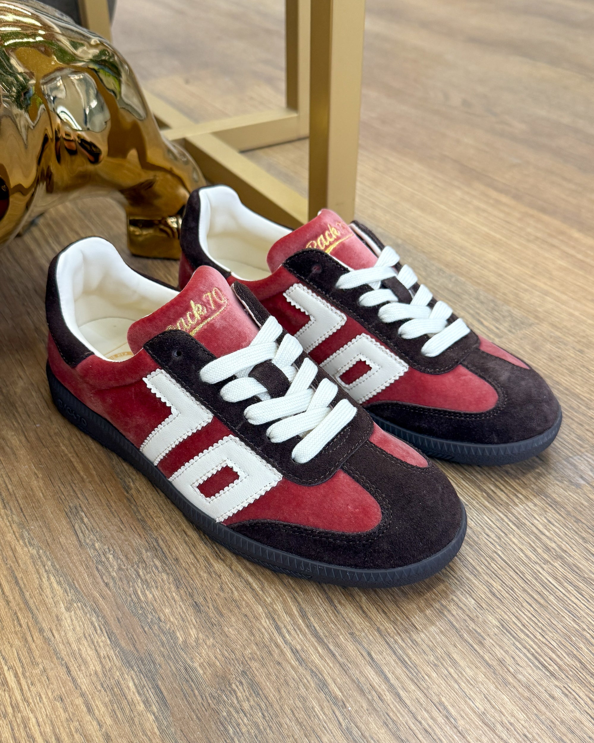 Sneaker Cloud in Velluto con Dettagli Scamosciati - Velvet Fard Butter | BACK 70