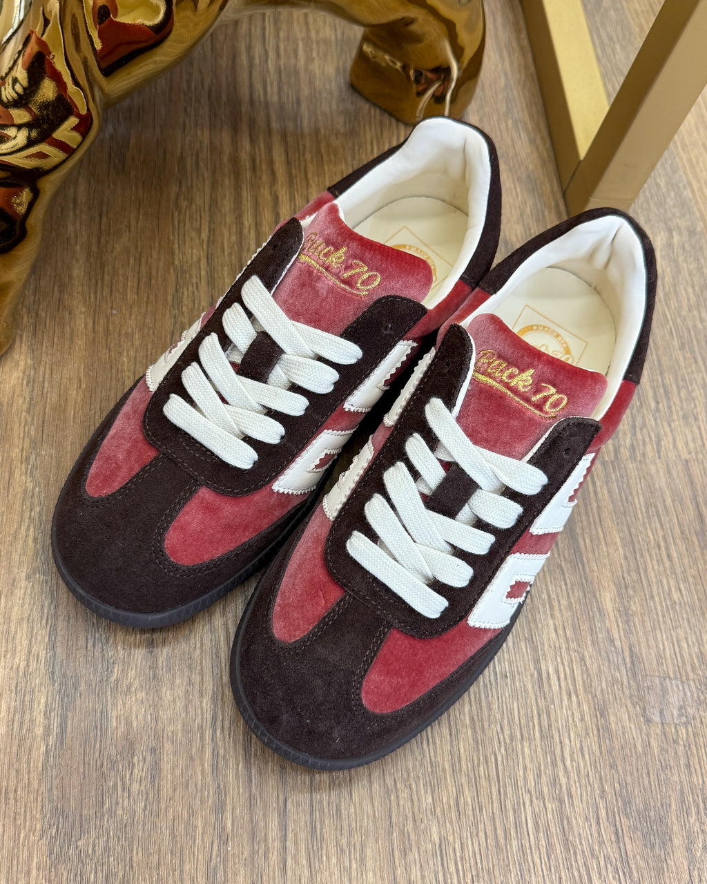 Sneaker Cloud in Velluto con Dettagli Scamosciati - Velvet Fard Butter | BACK 70