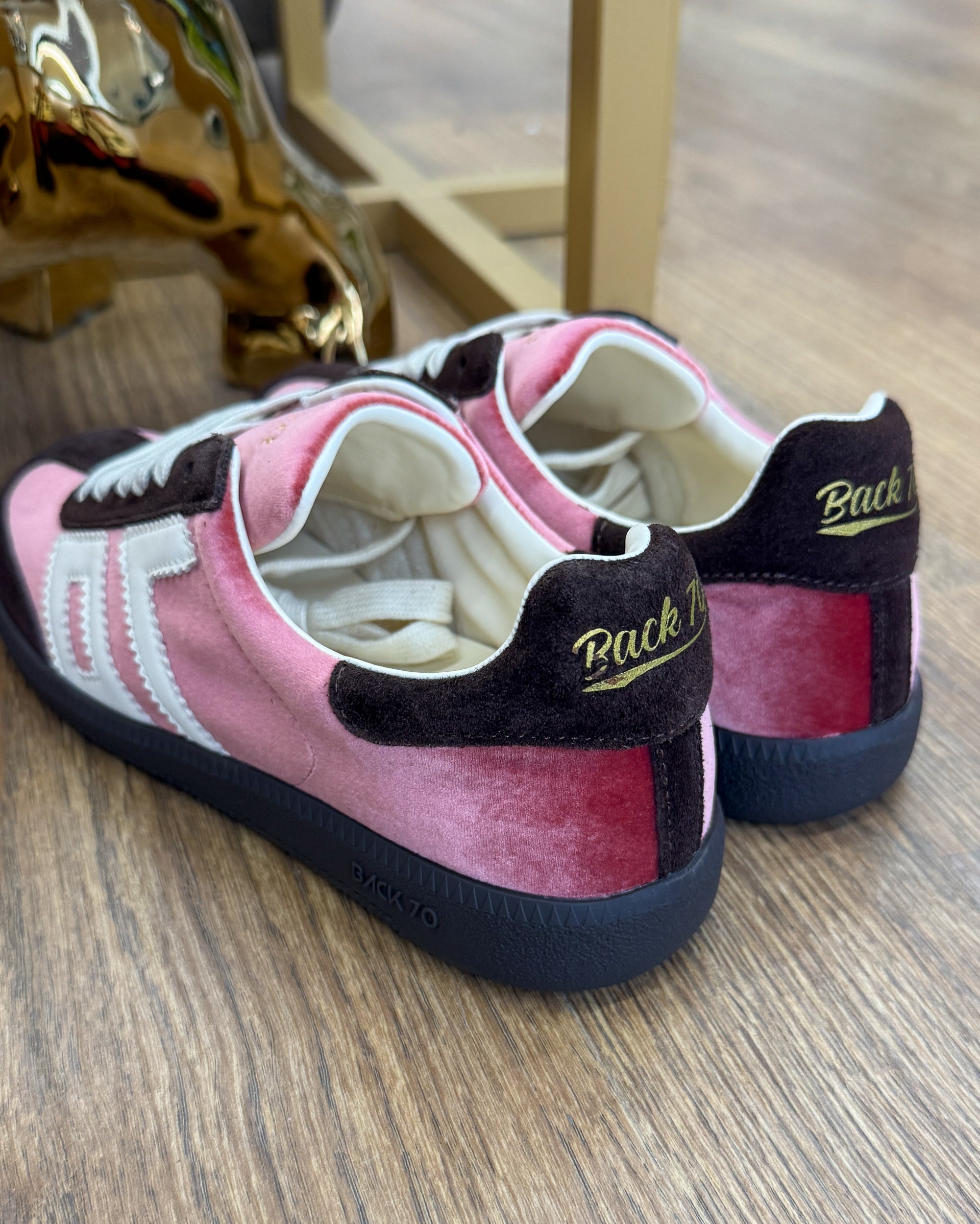 Sneaker Cloud in Velluto con Dettagli Scamosciati - Velvet Fard Butter | BACK 70