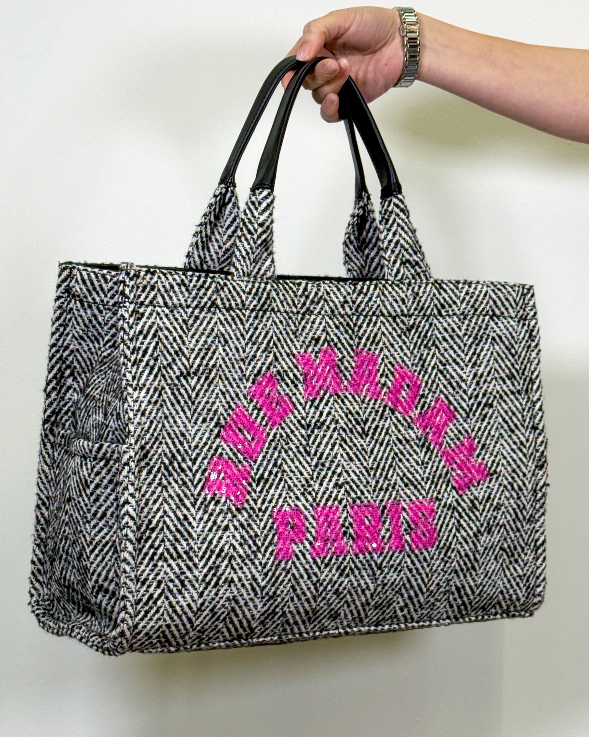 Borsa Tote Harvard T in Tessuto Spinato - Rue Madame Paris