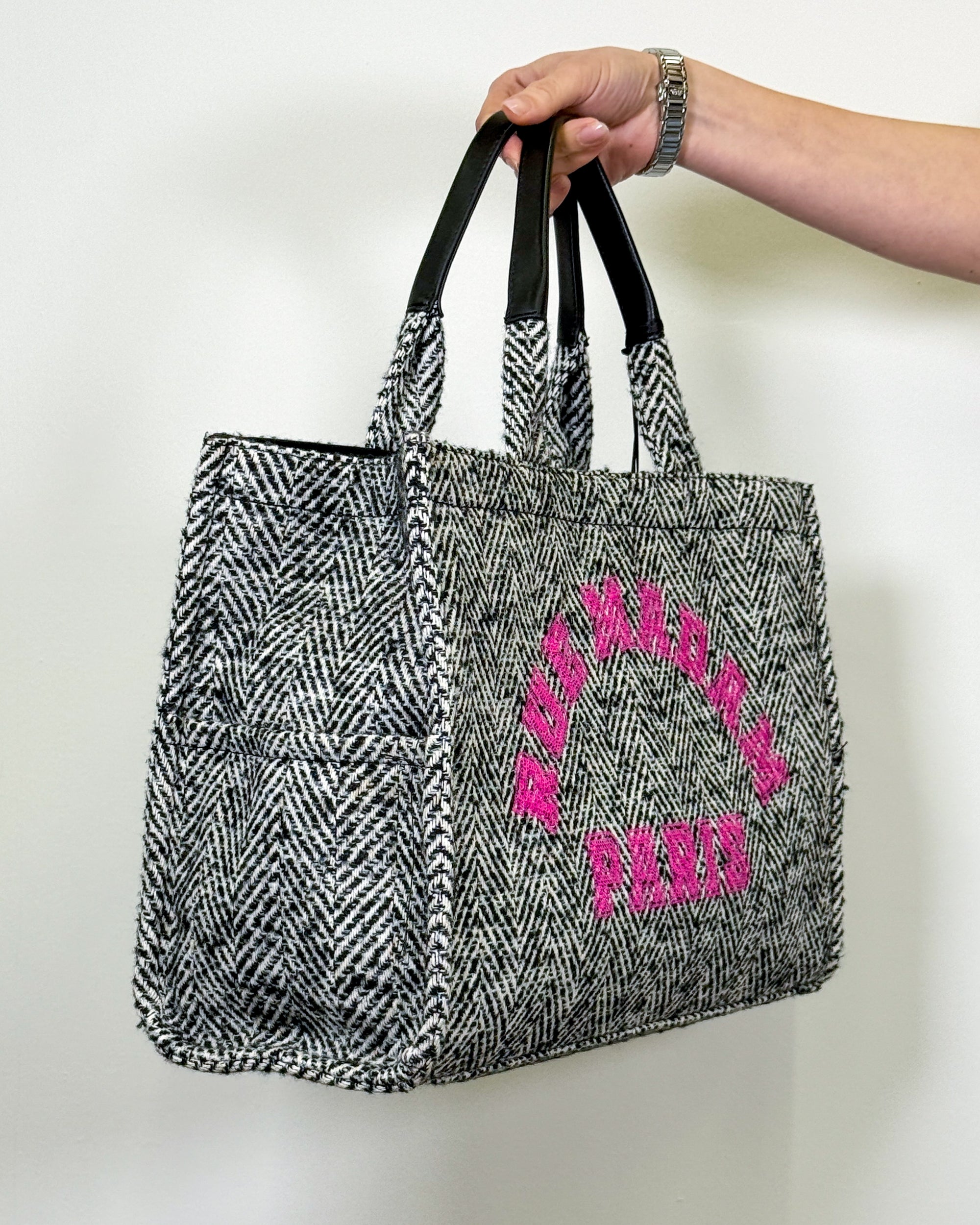 Borsa Tote Harvard T in Tessuto Spinato - Rue Madame Paris