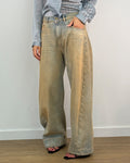 Jeans Wide Leg con Trattamento Dirty Vintage - Sabbia | ARCHEVE