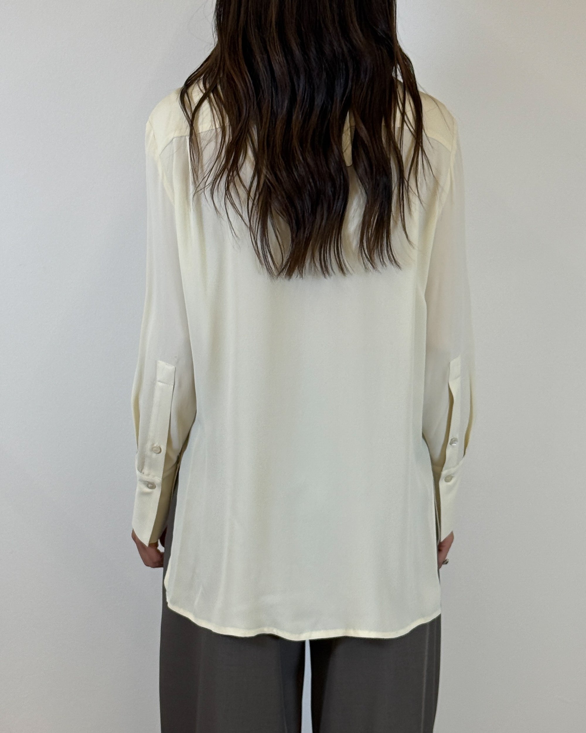 Camicia in misto Seta con Collo a Punta - Burro | MEIMEIJ