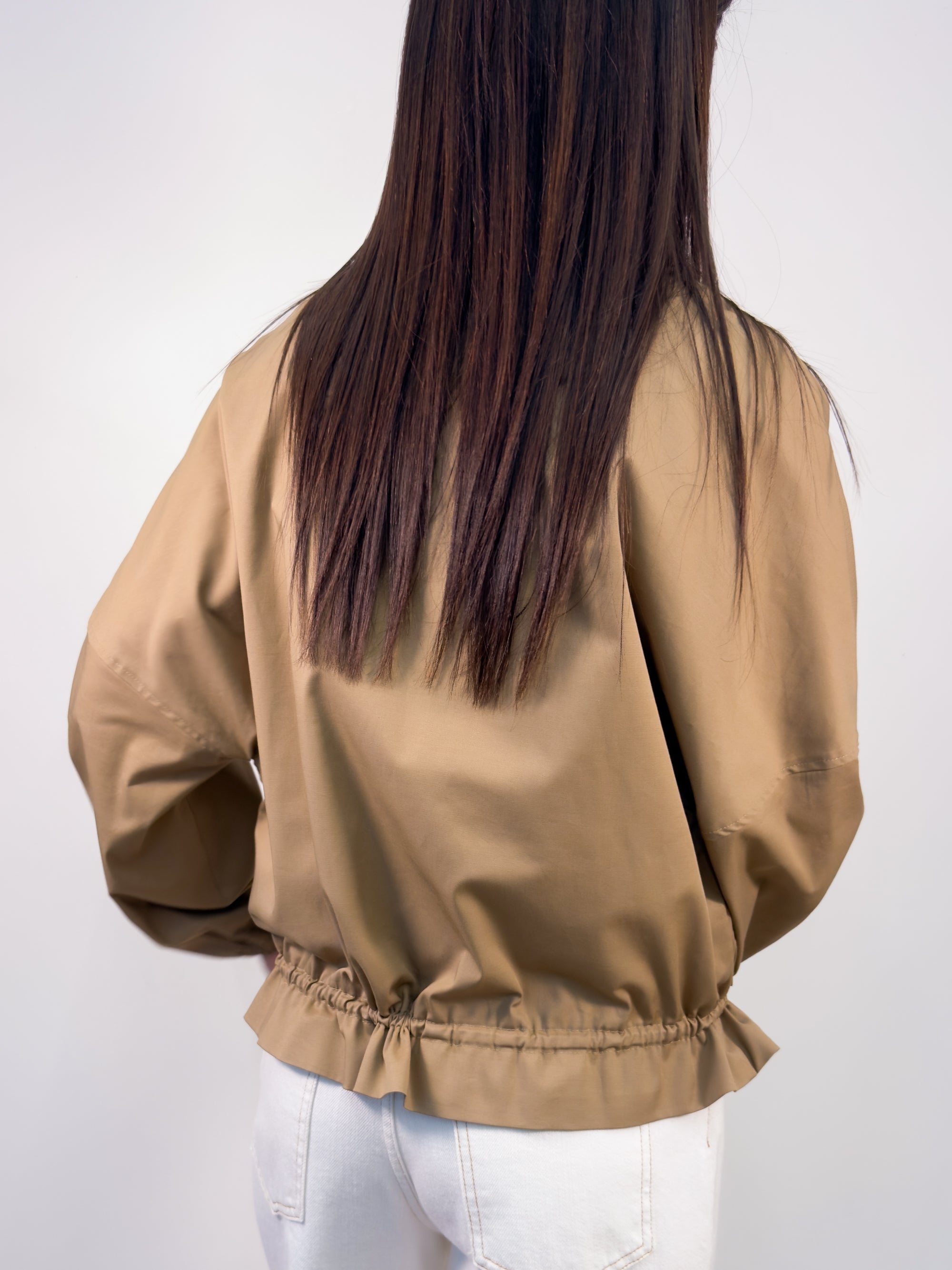 Trench Corto con Effetto Bomber in Cotone - Gold Boutique