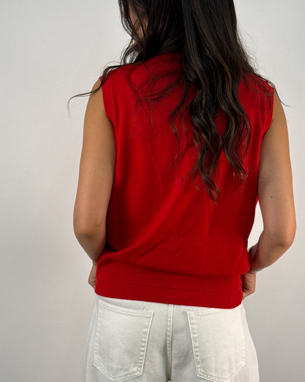 Gilet in Pura Lana con Bottoni - Rosso | MeiMeiJ