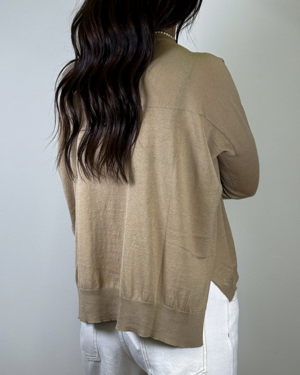 Maglia in Misto Seta e Lino - Cammello