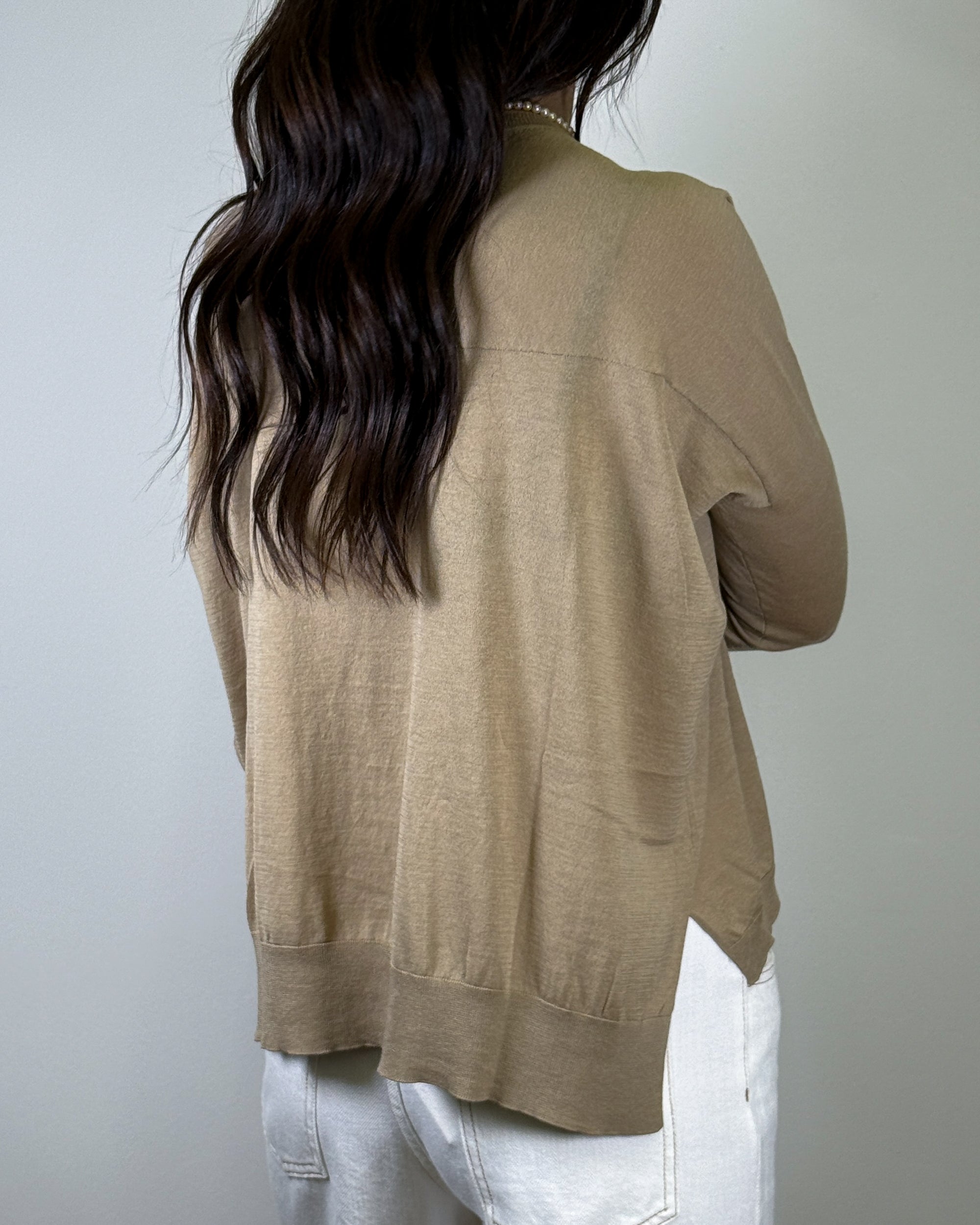 Maglia in Misto Seta e Lino - Cammello