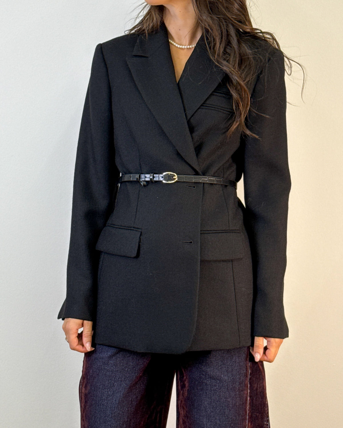 Blazer Sartoriale Monopetto in Pura Lana - Nero