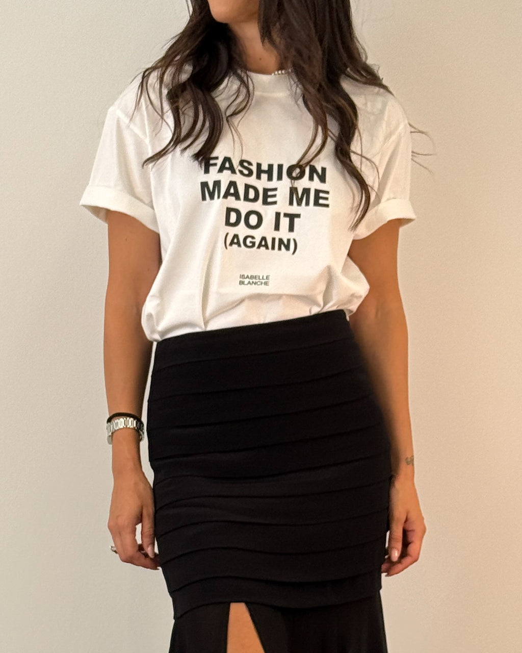 T-Shirt in Cotone con Stampa - Bianco | ISABELLE BLANCHE PARIS