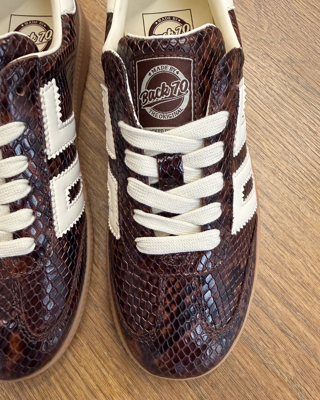 Sneakers Cloud in Pelle Stampa Snake - Coffee Butter | BACK 70