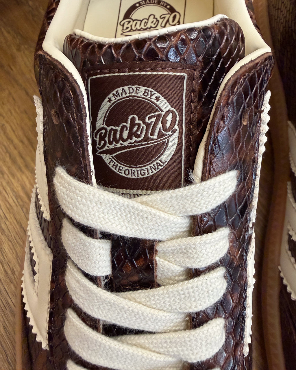 Sneakers Cloud in Pelle Stampa Snake - Coffee Butter | BACK 70