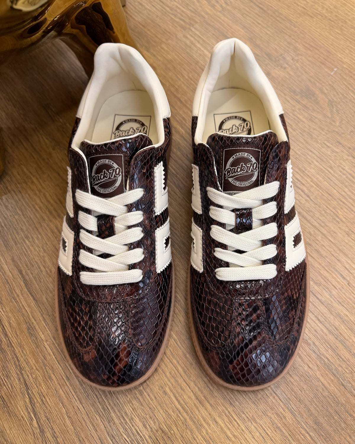 Sneakers Cloud in Pelle Stampa Snake - Coffee Butter | BACK 70