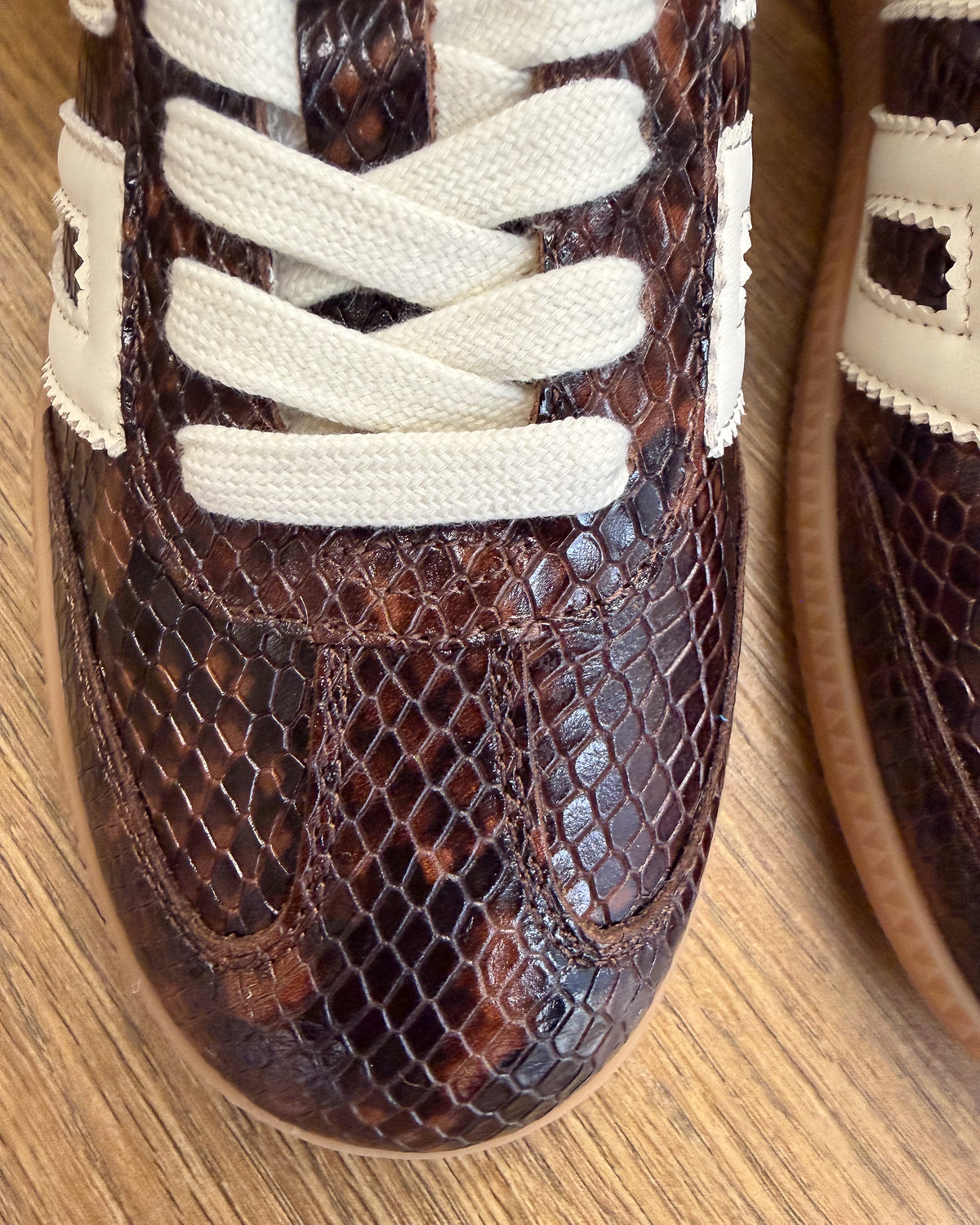 Sneakers Cloud in Pelle Stampa Snake - Coffee Butter | BACK 70