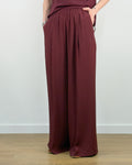 Pantalone Palazzo in Misto Seta con Elastico - Sangria