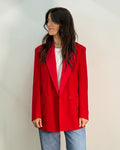 Blazer Doppiopetto con Revers a Lancia - Rosso