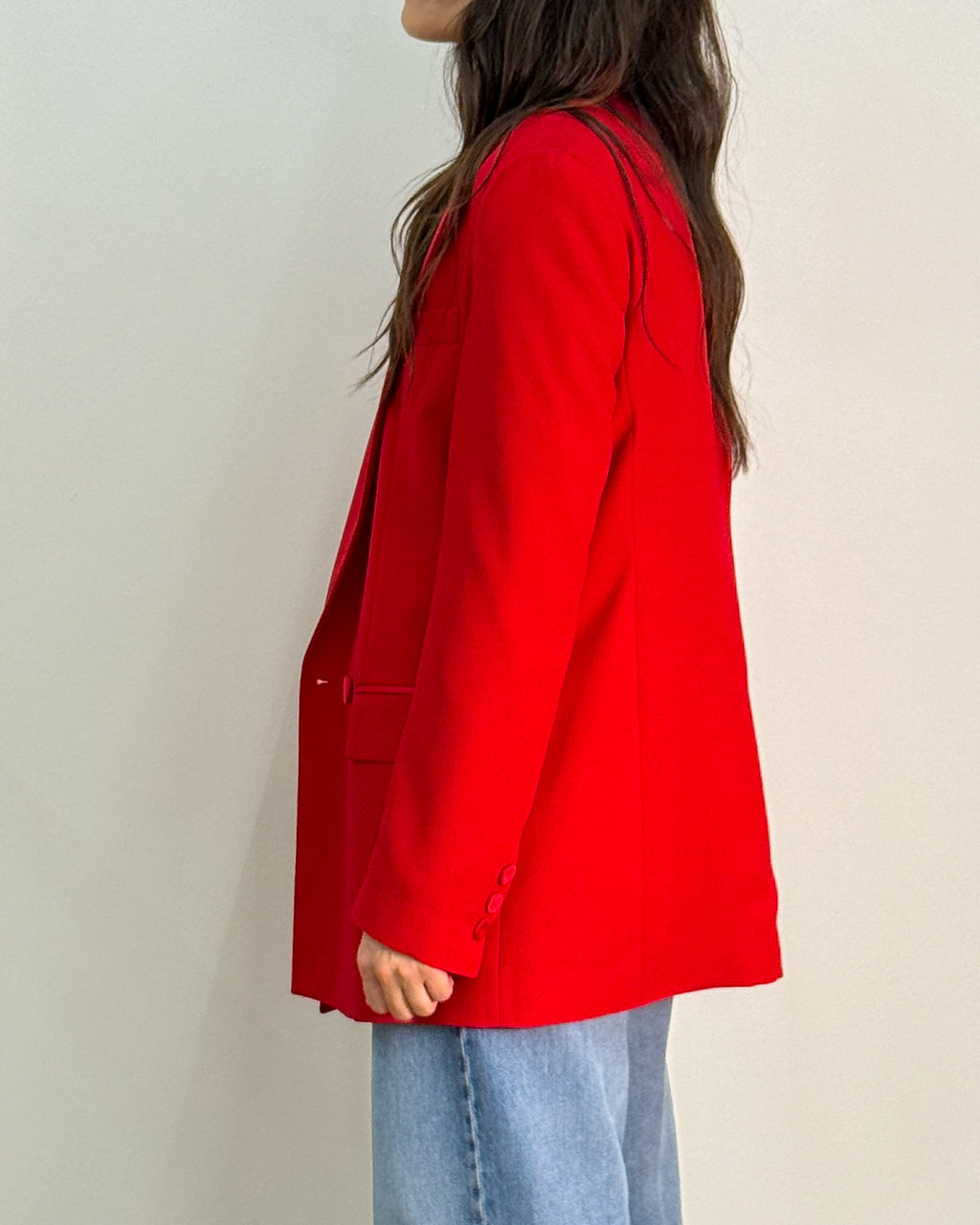 Blazer Doppiopetto con Revers a Lancia - Rosso