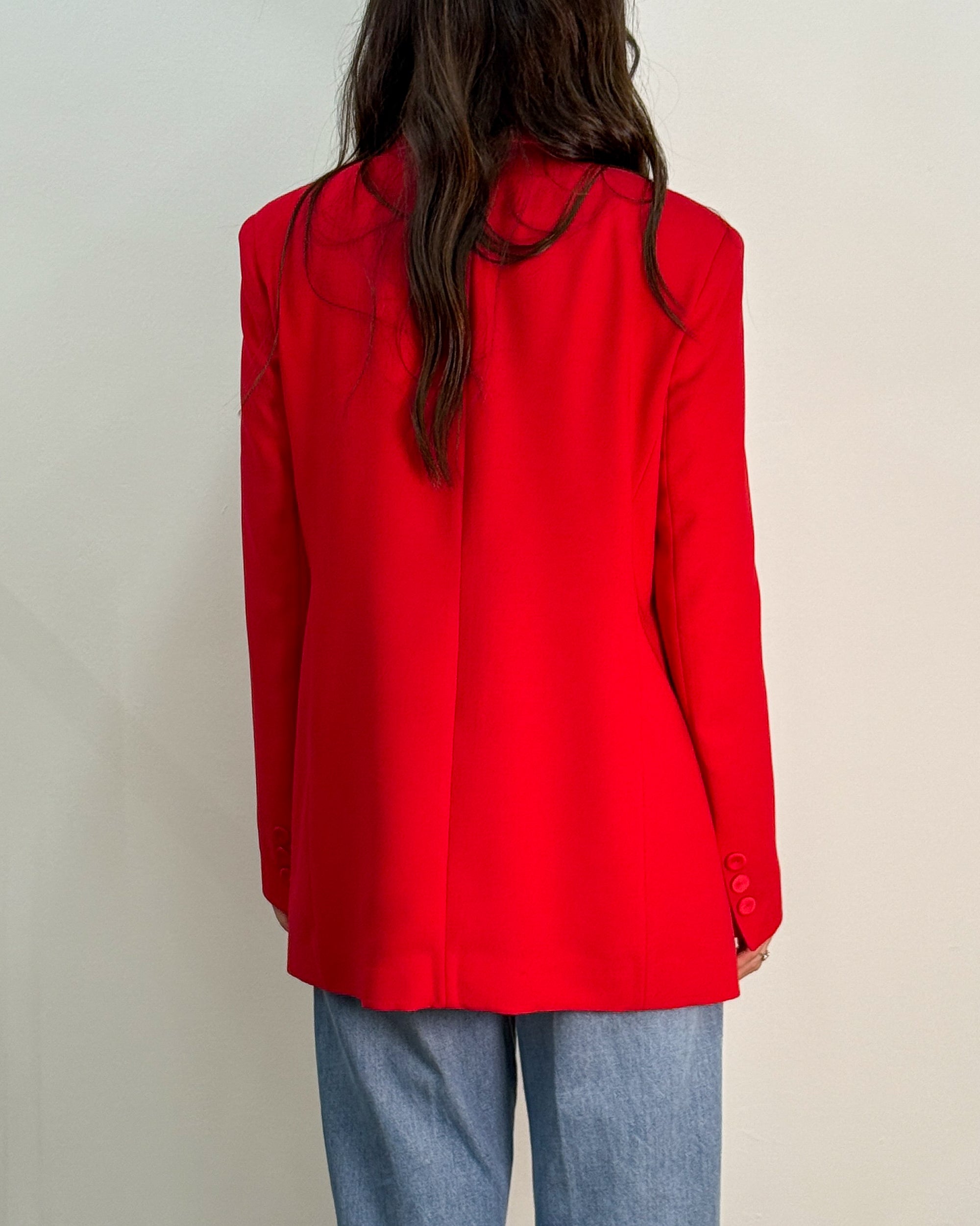 Blazer Doppiopetto con Revers a Lancia - Rosso