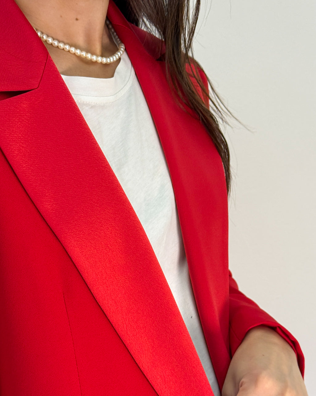 Blazer Doppiopetto con Revers a Lancia - Rosso