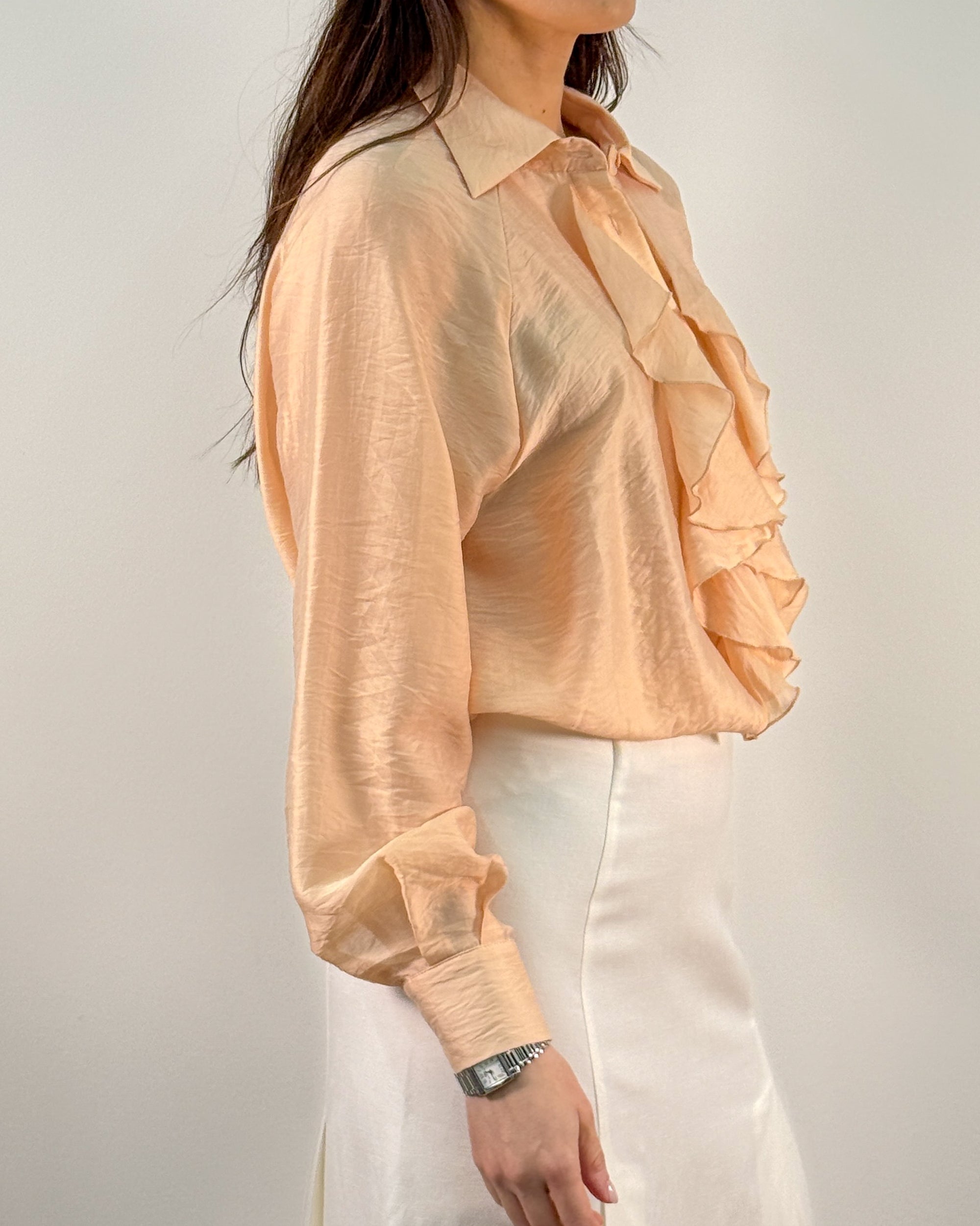 Camicia Blusa con Rouches - Pesca