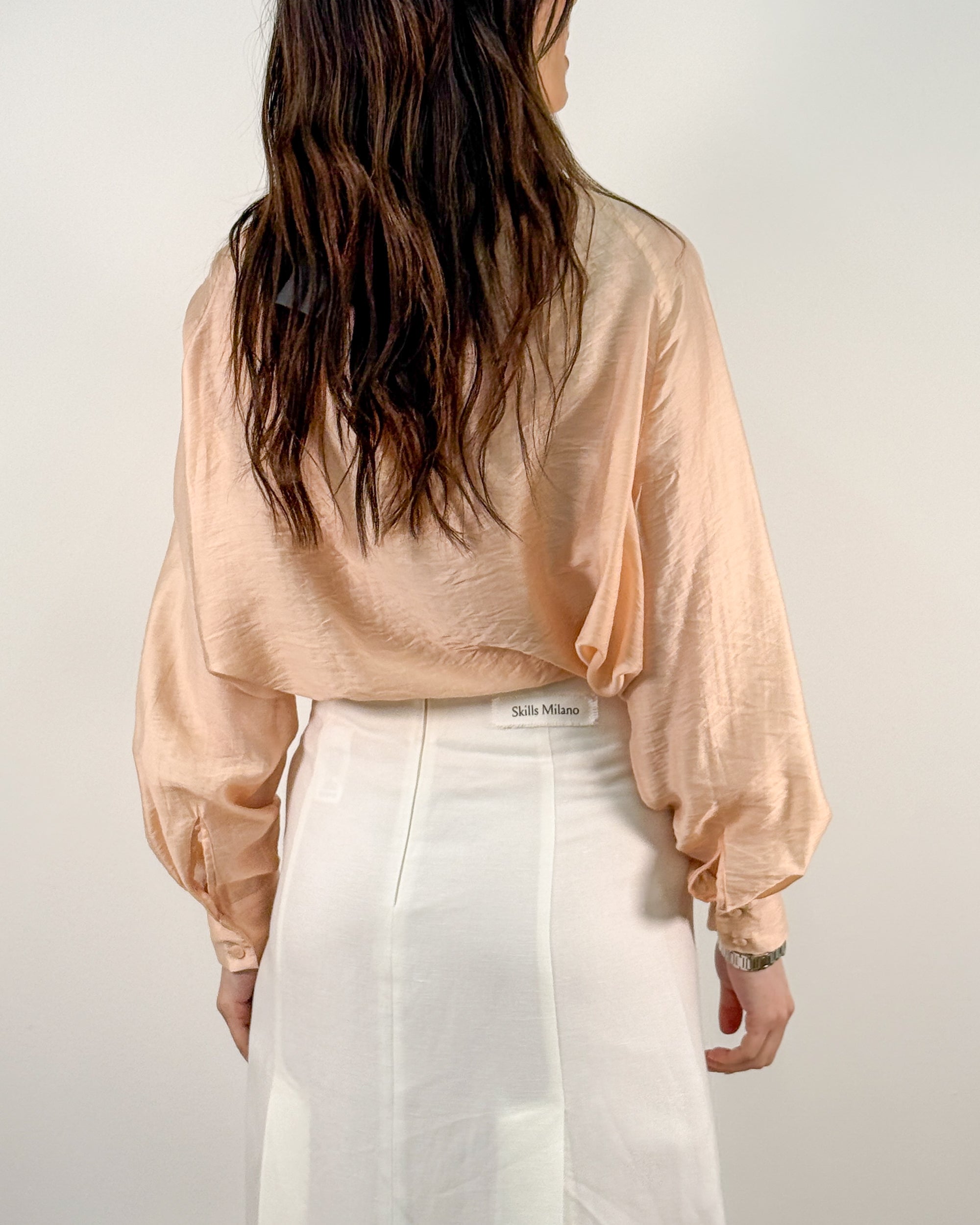 Camicia Blusa con Rouches - Pesca