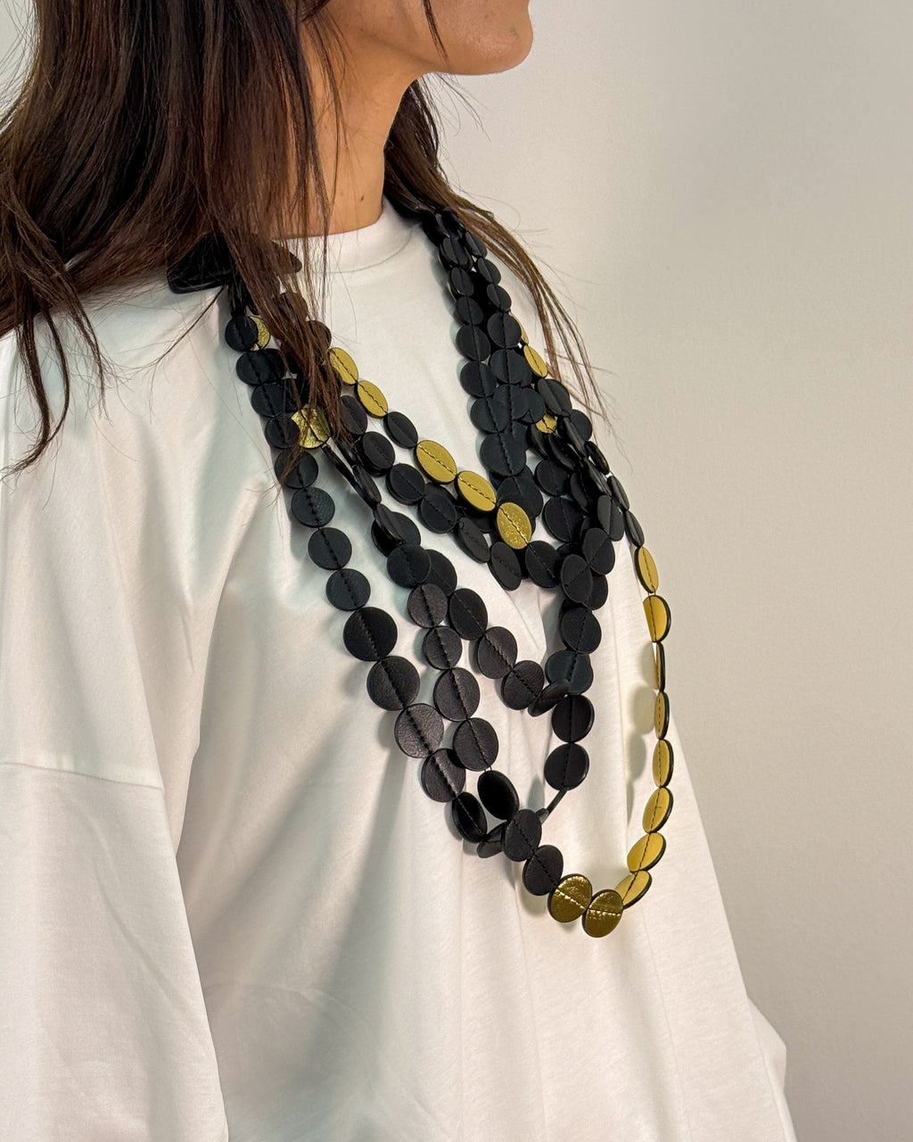 Collana Multifilo con Dischi Nero e Oro | MEIMEIJ