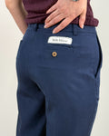 Pantalone Dritto in Misto Tencel - Blu