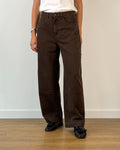 Pantalone Barrel in Cotone - Coffee Brown