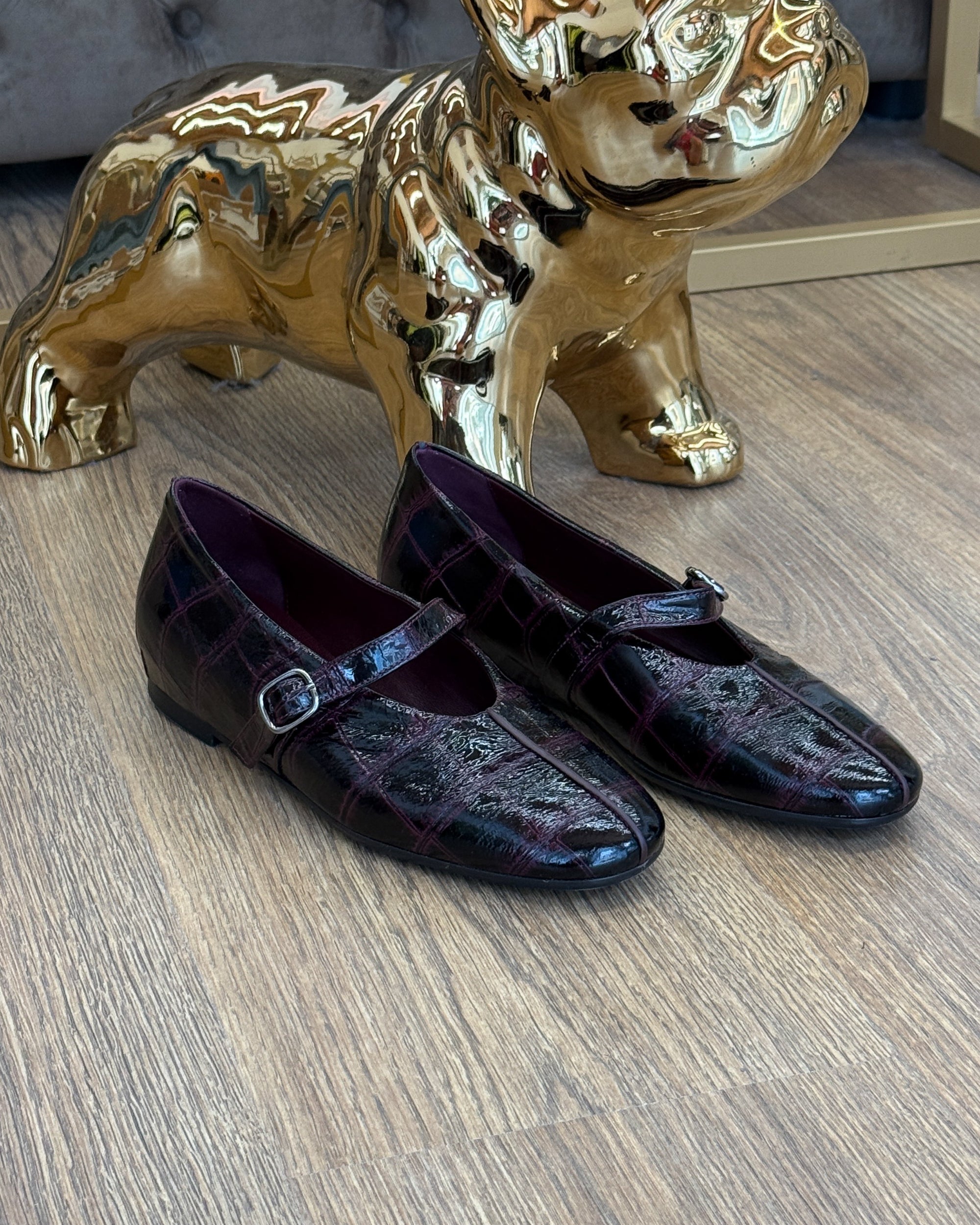 Ballerina in Pelle Stampa Cocco - Bordeaux | LORENA PAGGI