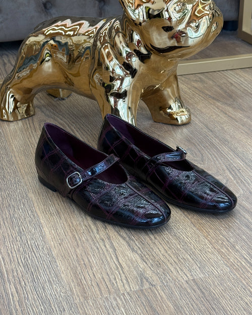 Ballerina in Pelle Stampa Cocco - Bordeaux | LORENA PAGGI