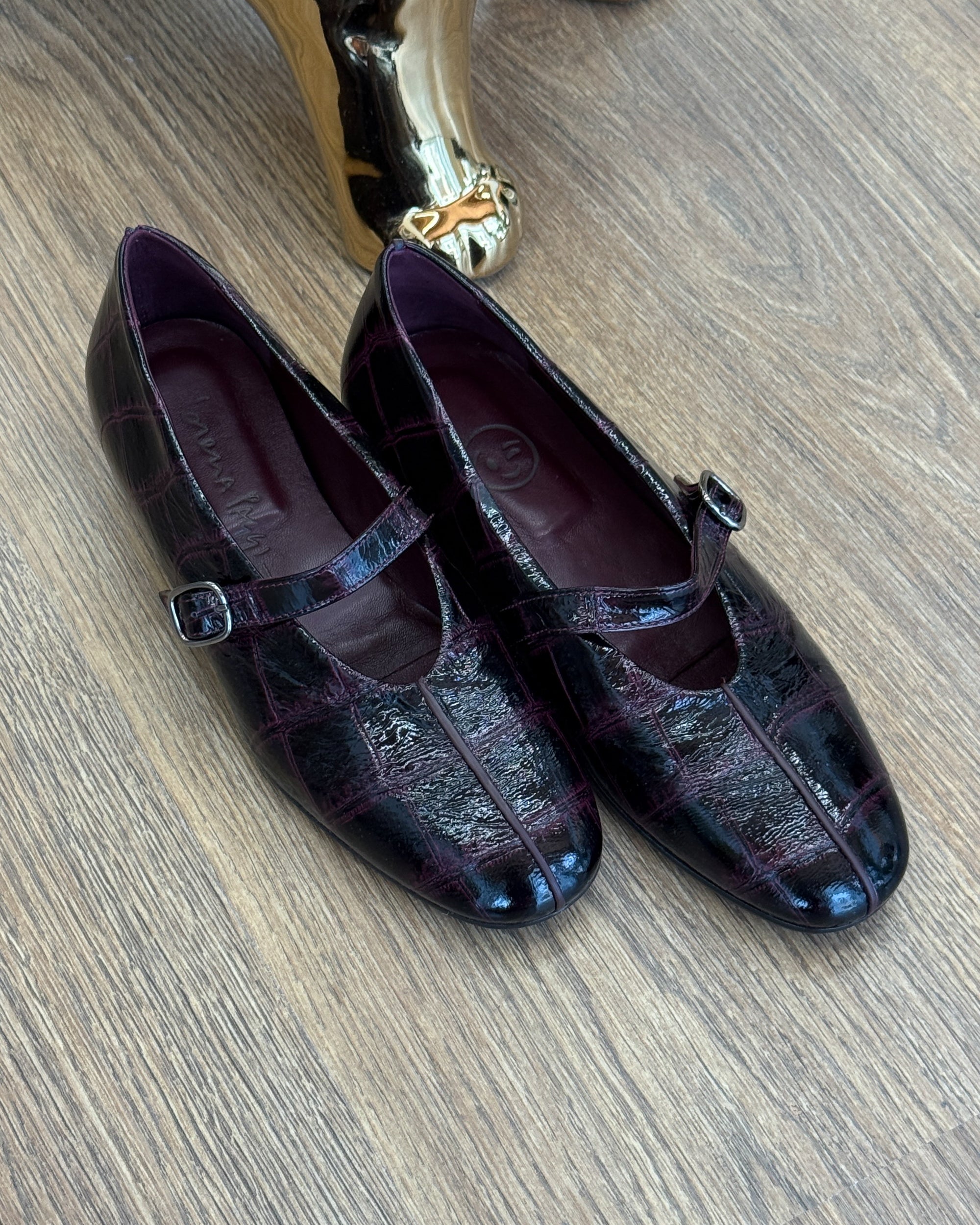 Ballerina in Pelle Stampa Cocco - Bordeaux | LORENA PAGGI
