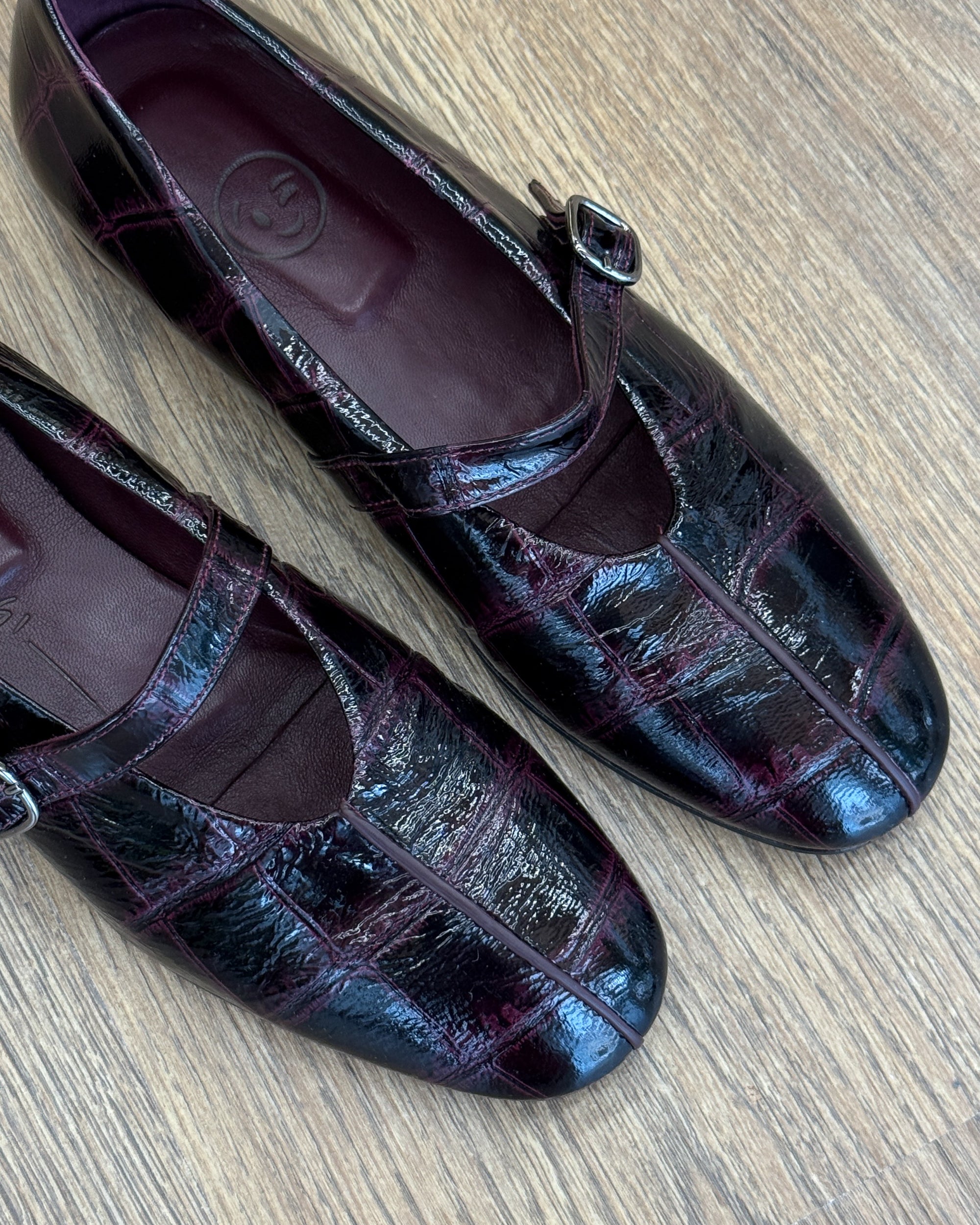 Ballerina in Pelle Stampa Cocco - Bordeaux | LORENA PAGGI