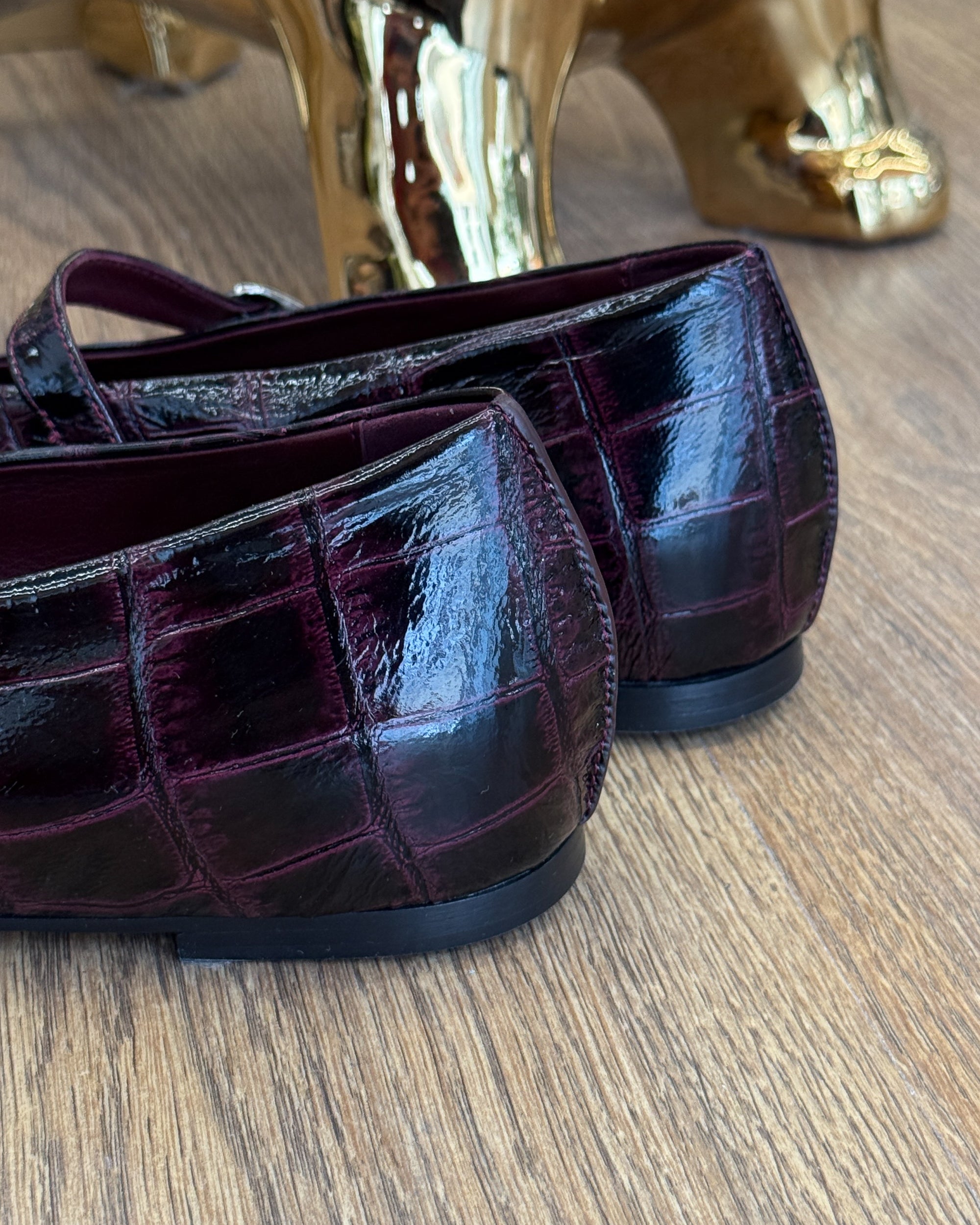 Ballerina in Pelle Stampa Cocco - Bordeaux | LORENA PAGGI