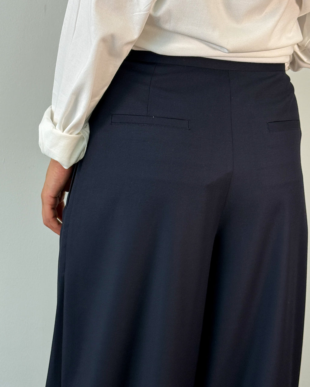 Pantalone Wide Leg con Pieghe Davanti - Blue Nights