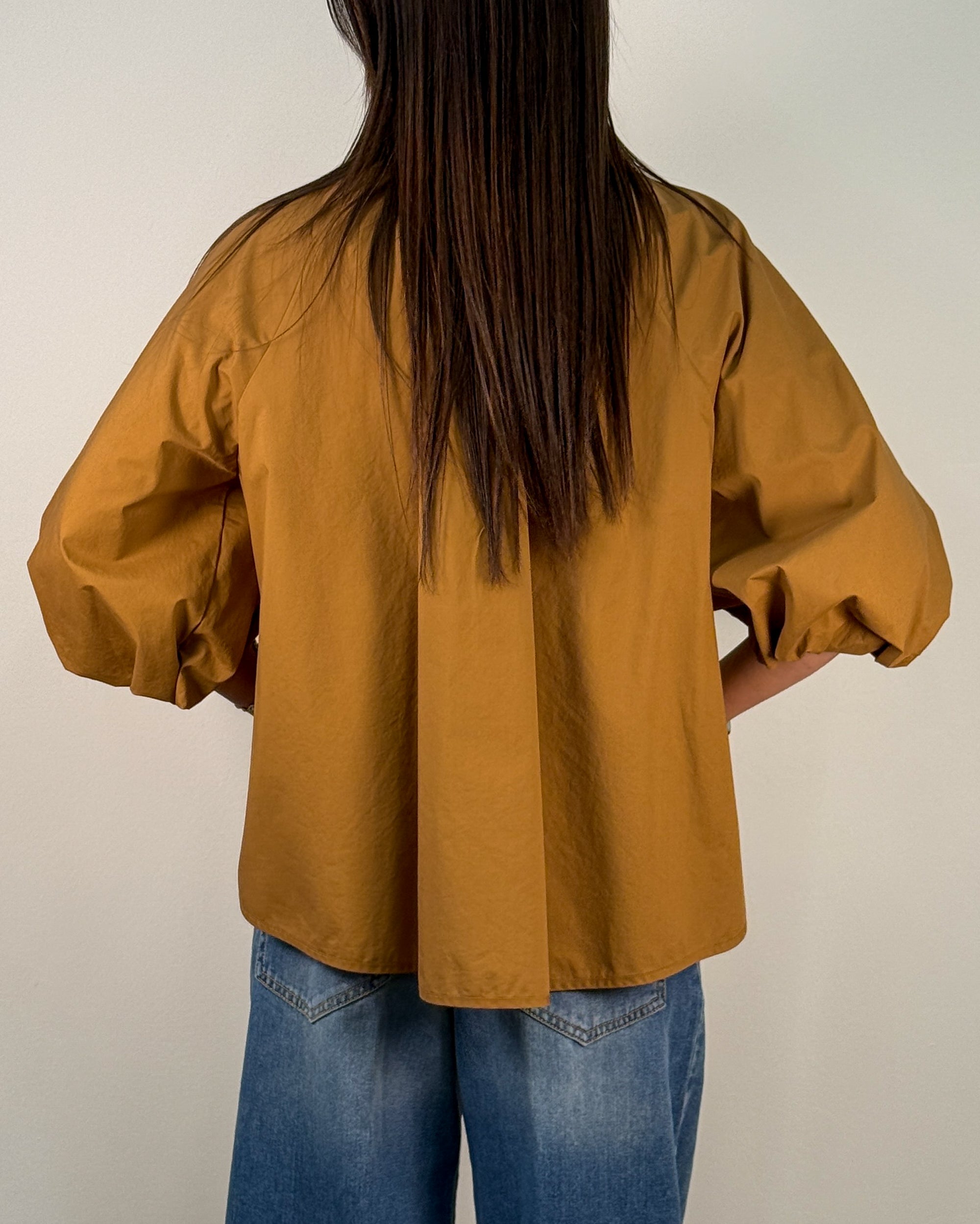 Camicia in Cotone con Manica a Palloncino - Camel | HANAMI D'OR