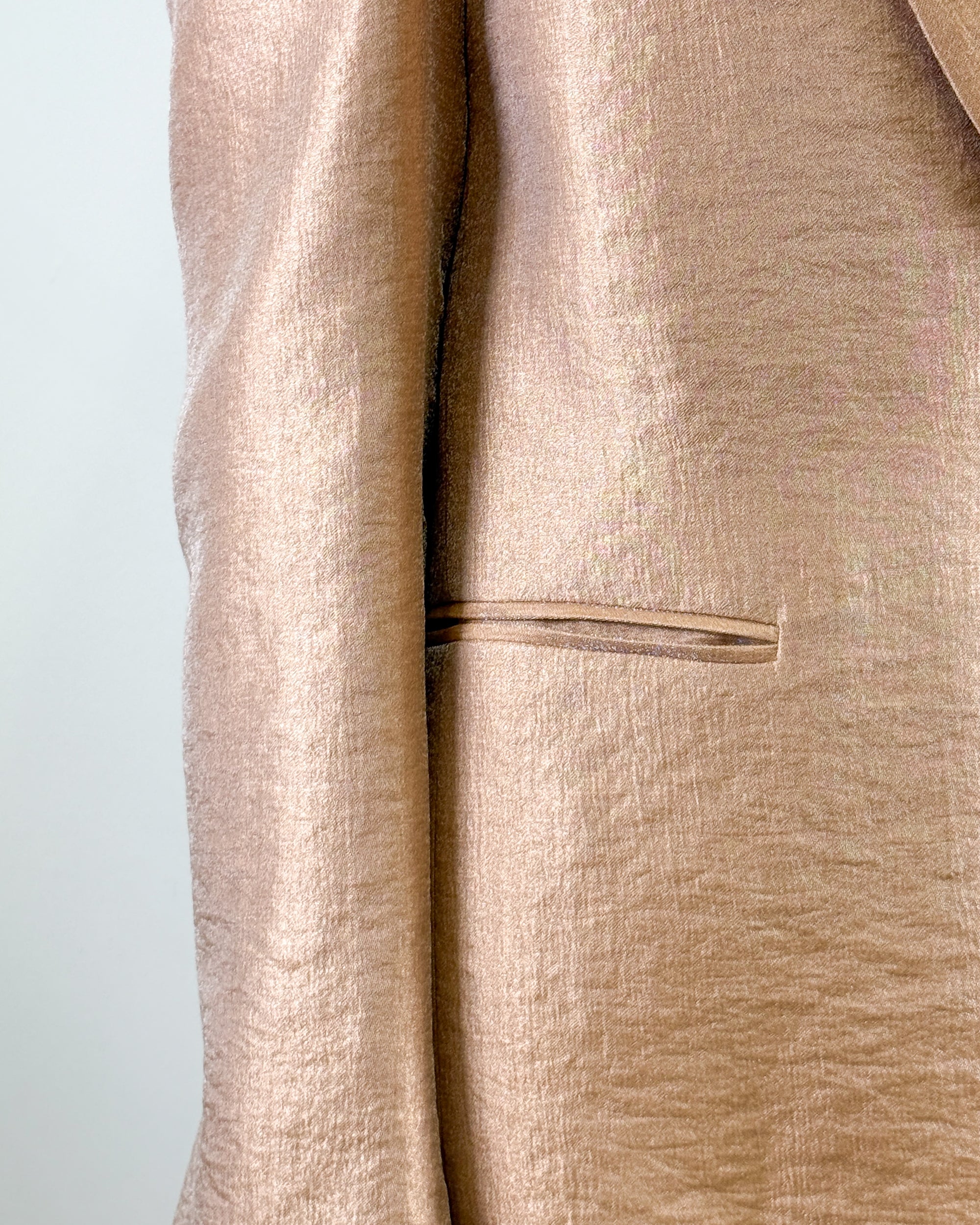 Blazer Monopetto con Revers e Tessuto Laminato - Blush | RAME