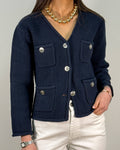 Giacchino in Cotone Bouclé - Navy | Beatrice B