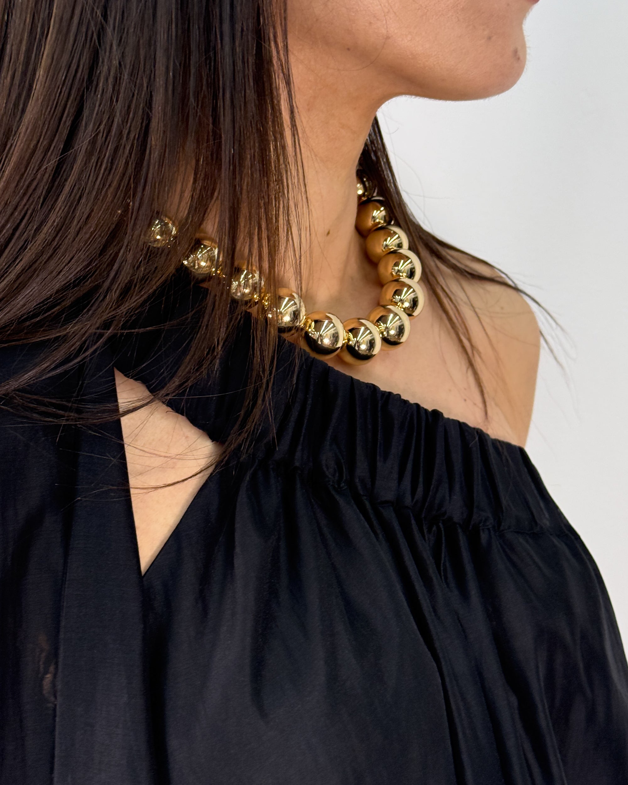 Collana a Sfere Maxi in Metallo Dorato - Oro
