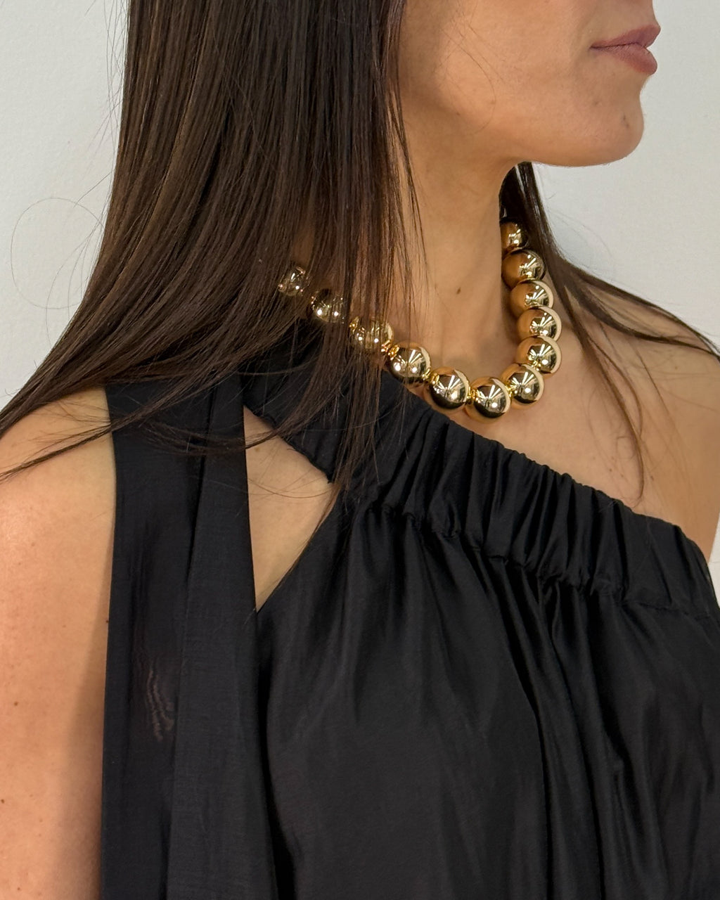 Collana a Sfere Maxi in Metallo Dorato - Oro