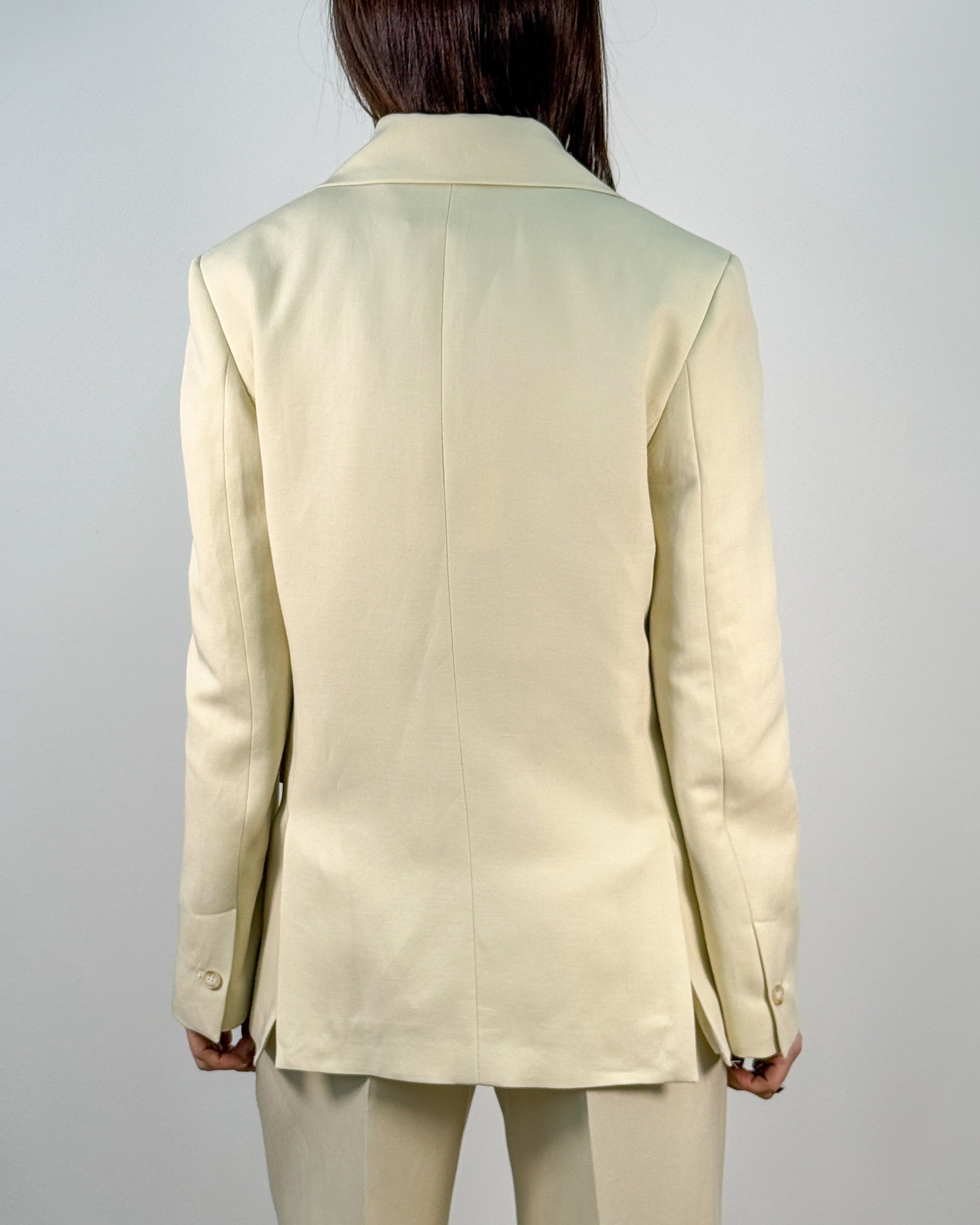 Blazer Doppiopetto in Lyocell e Lino - Panna | BEATRICE B